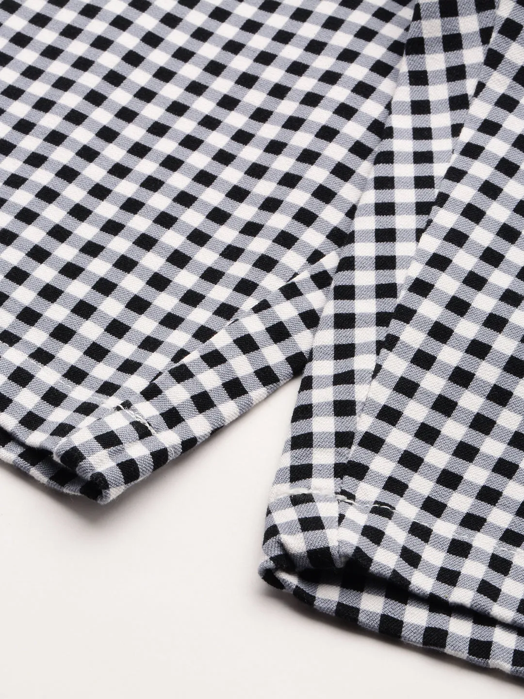 Men Grey Regular Fit Checked Cotton Shorts