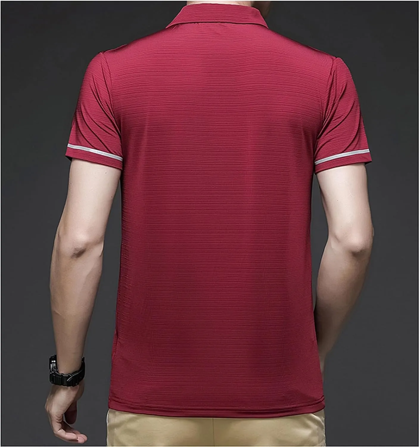 Mens Business Polo Shirt Summer Slim fit Quick Dry Short Sleeve Golf T-Shirts Athletic Tees M-4XL