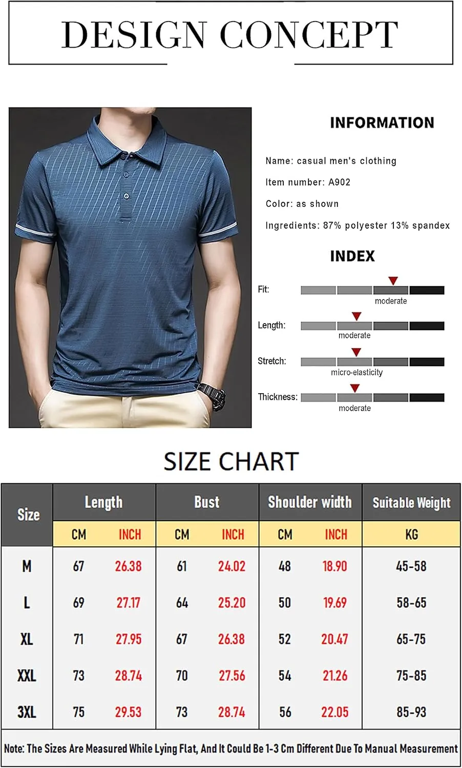 Mens Business Polo Shirt Summer Slim fit Quick Dry Short Sleeve Golf T-Shirts Athletic Tees M-4XL