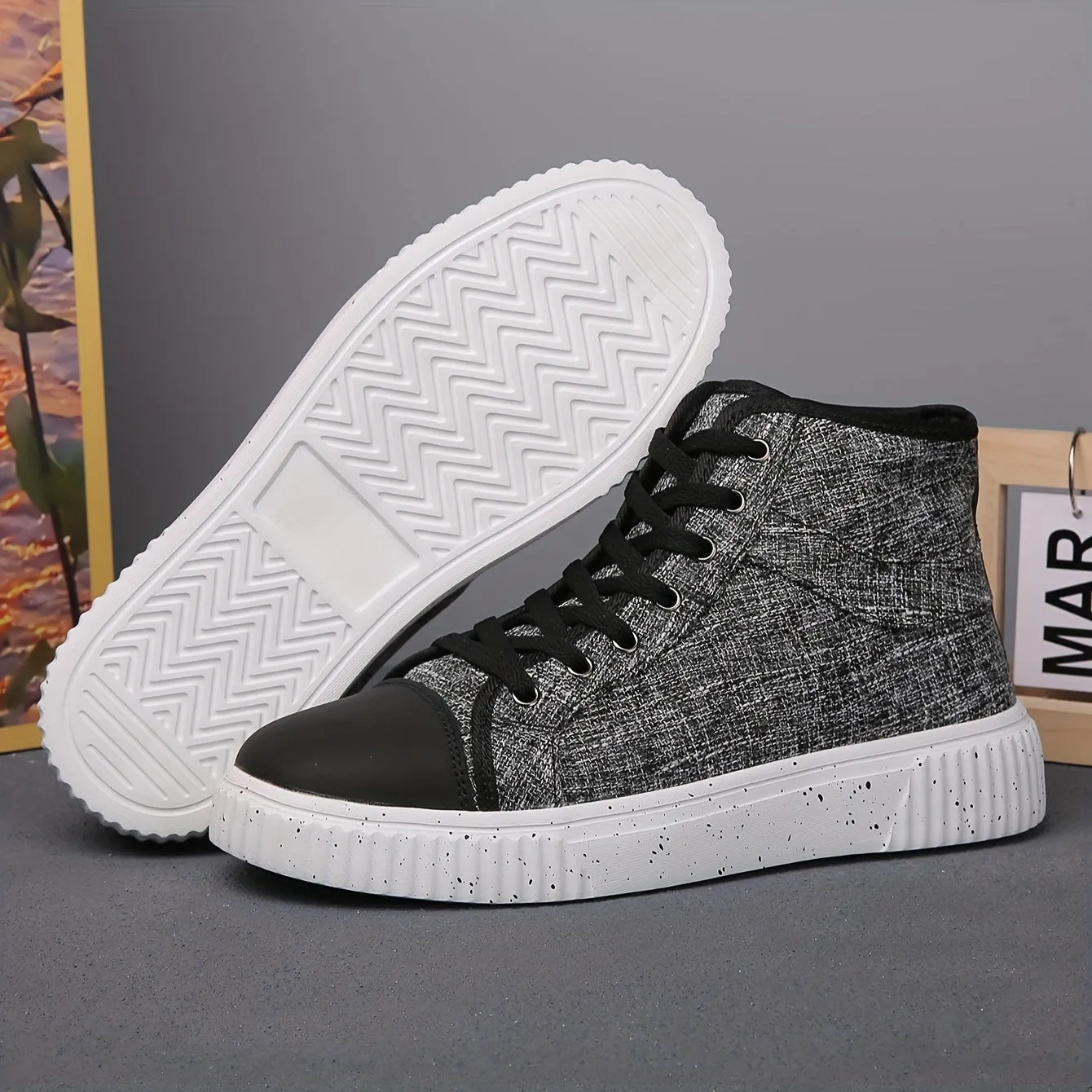 Mens HighTop Canvas Boots  Comfy Sporty Sneakers