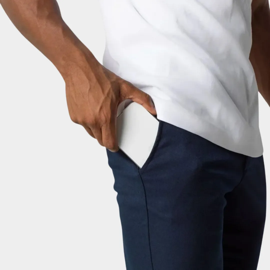 Men's Slim Fit Trousers - Elastic Waist - Formal Business Style - Multiple Colours