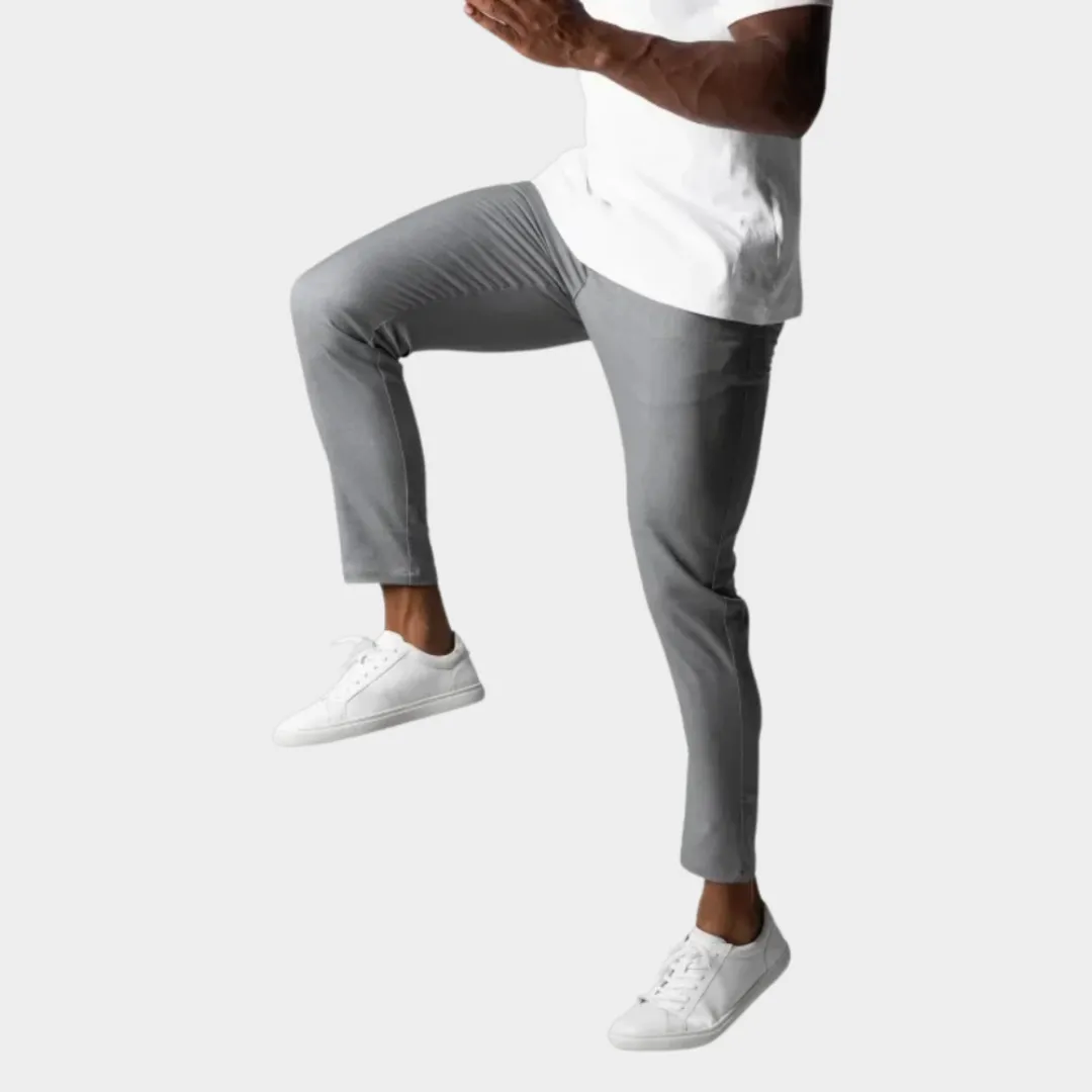 Men's Slim Fit Trousers - Elastic Waist - Formal Business Style - Multiple Colours