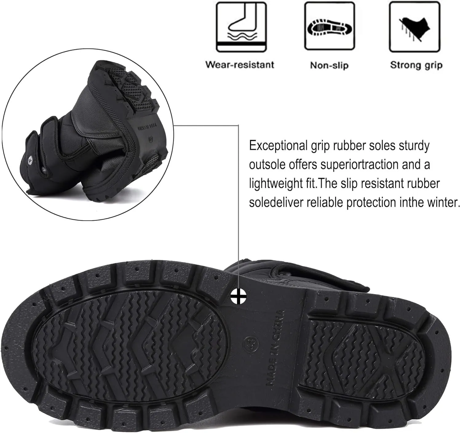 Mens Snow Boots Womens Winter Boots Waterproof Fur Lined Warm Lightweight Ankle Boots High Top Slip On Anti-Slip Casual Outdoor Shoes Booties