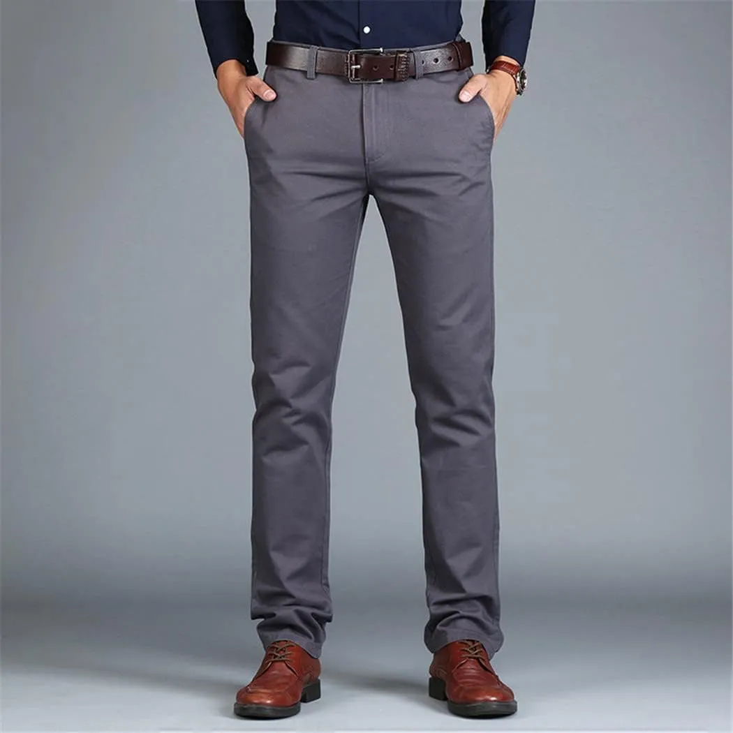 Men's Straight Loose Casual Trousers, Large Size Cotton Business Suit Pants