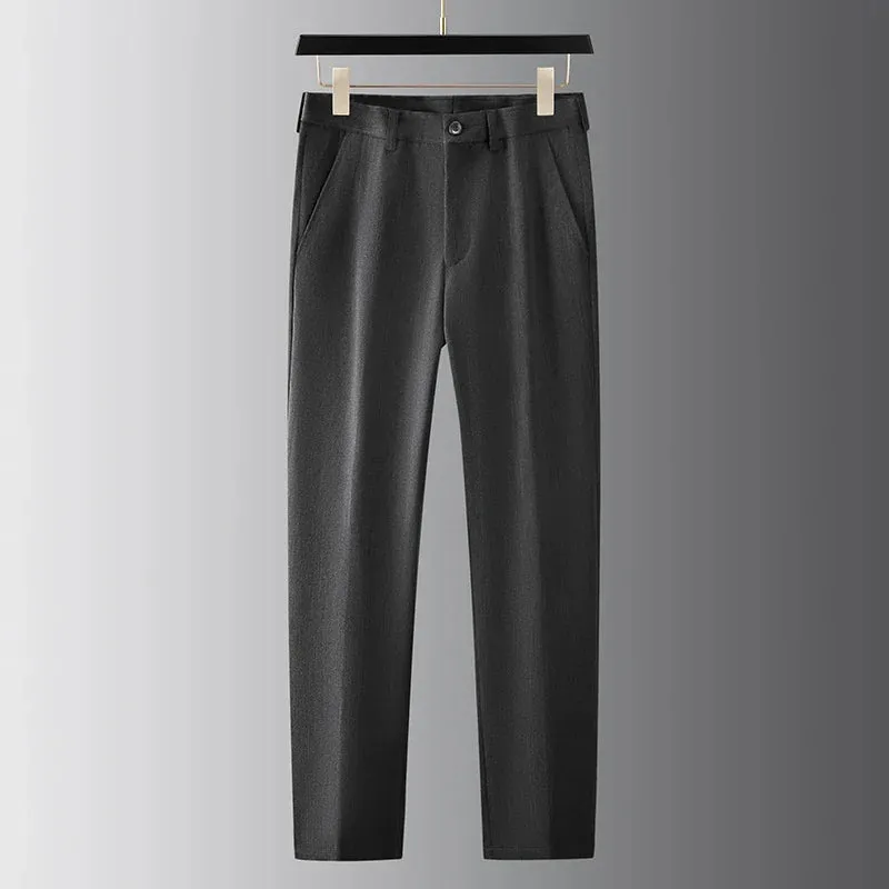 Men's Suit Set - Slim Fit Blazer & Flat Front Trousers - Notch Lapel - 2-Button Closure