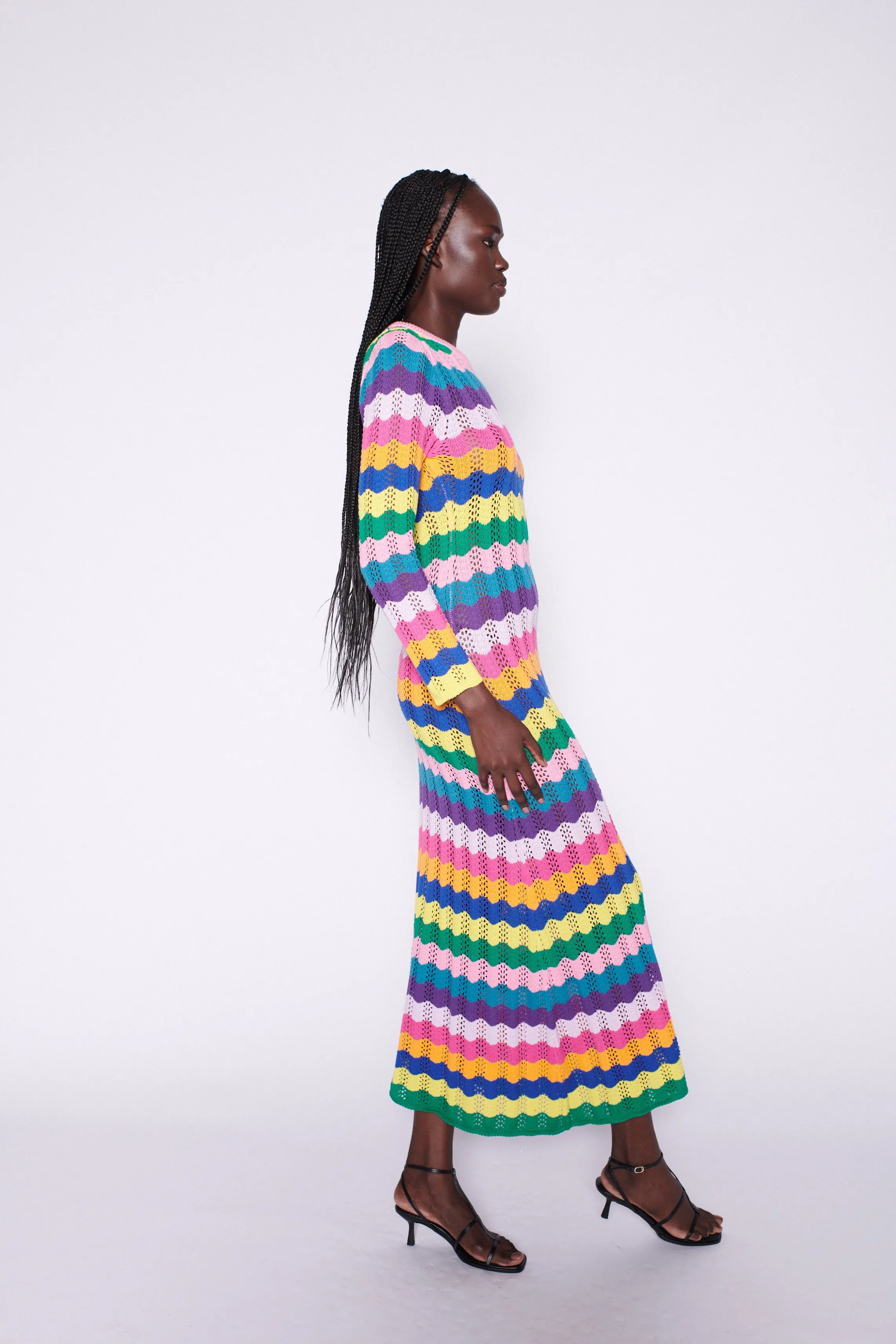 Mirabel Pointelle Knit Maxi Dress