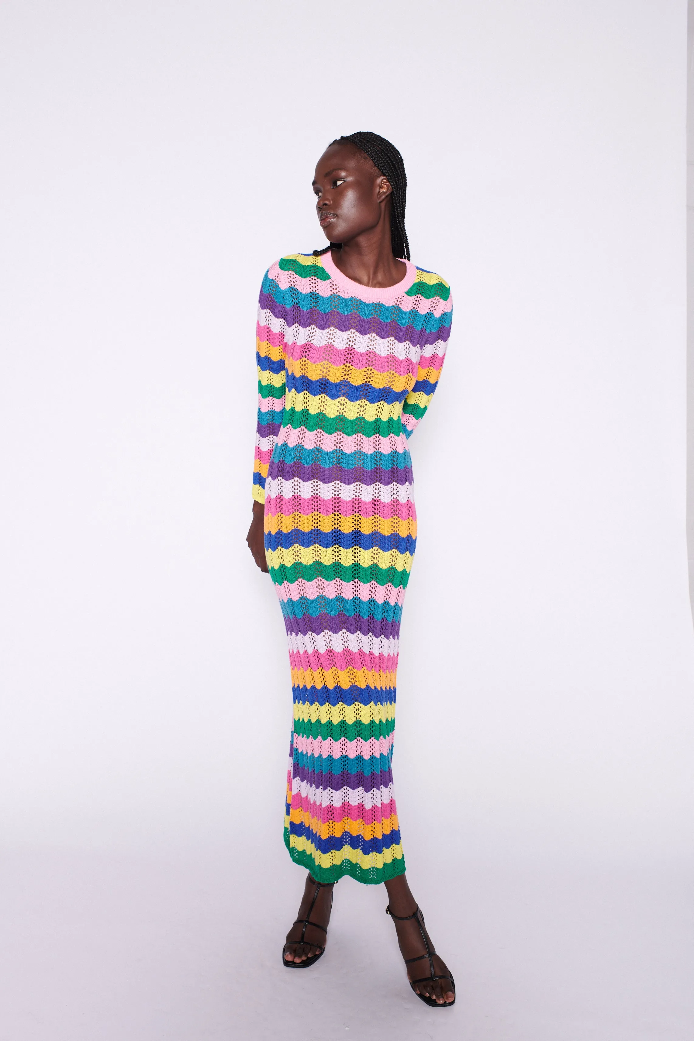 Mirabel Pointelle Knit Maxi Dress