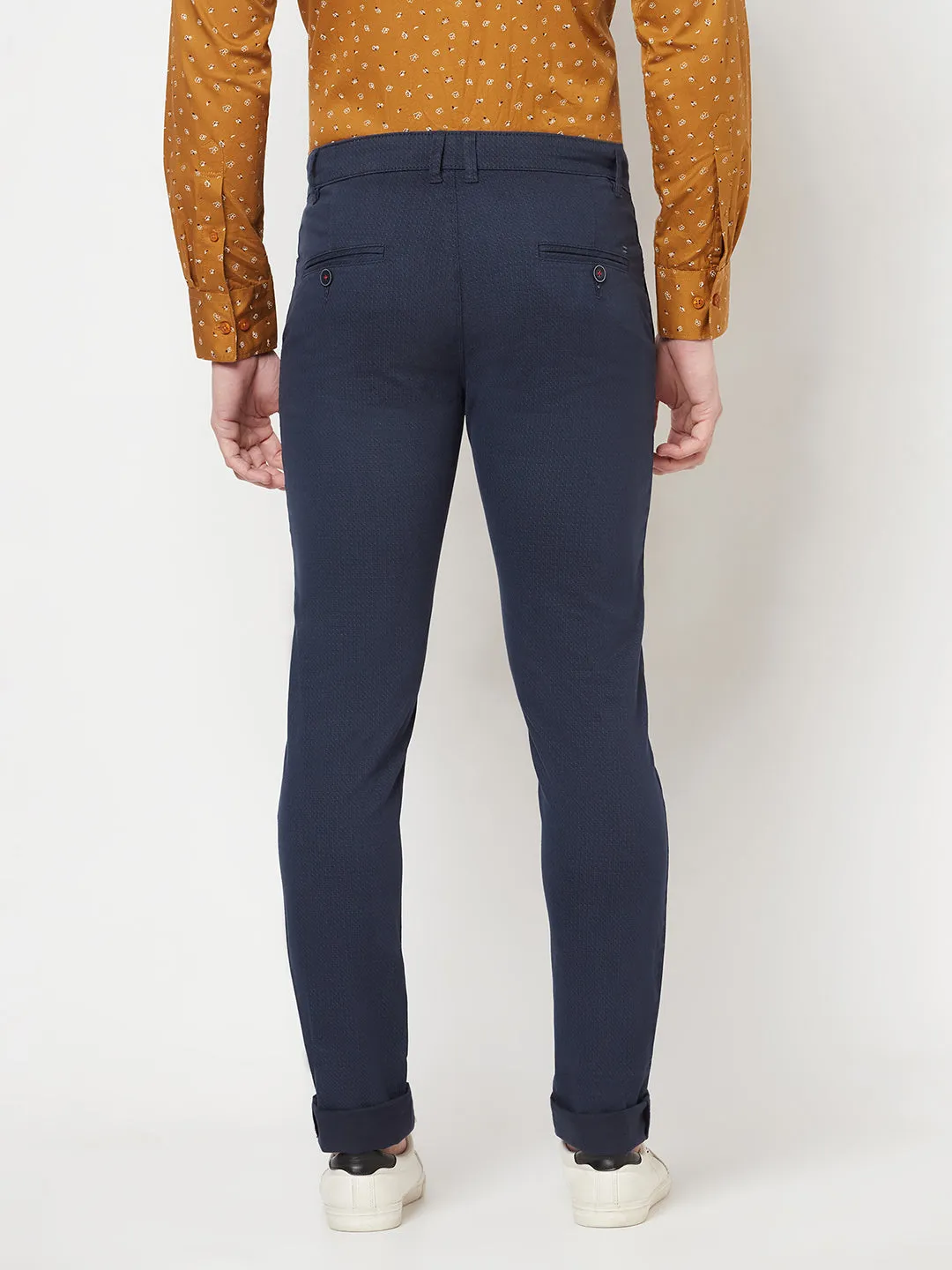 Navy Blue Printed Trousers