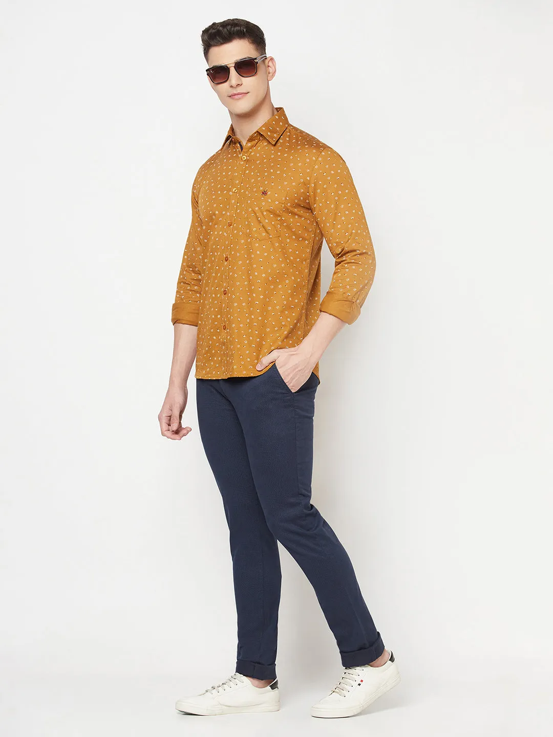 Navy Blue Printed Trousers