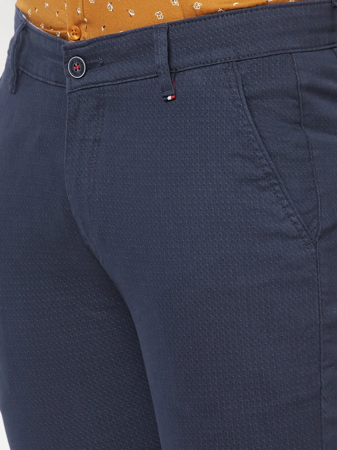 Navy Blue Printed Trousers