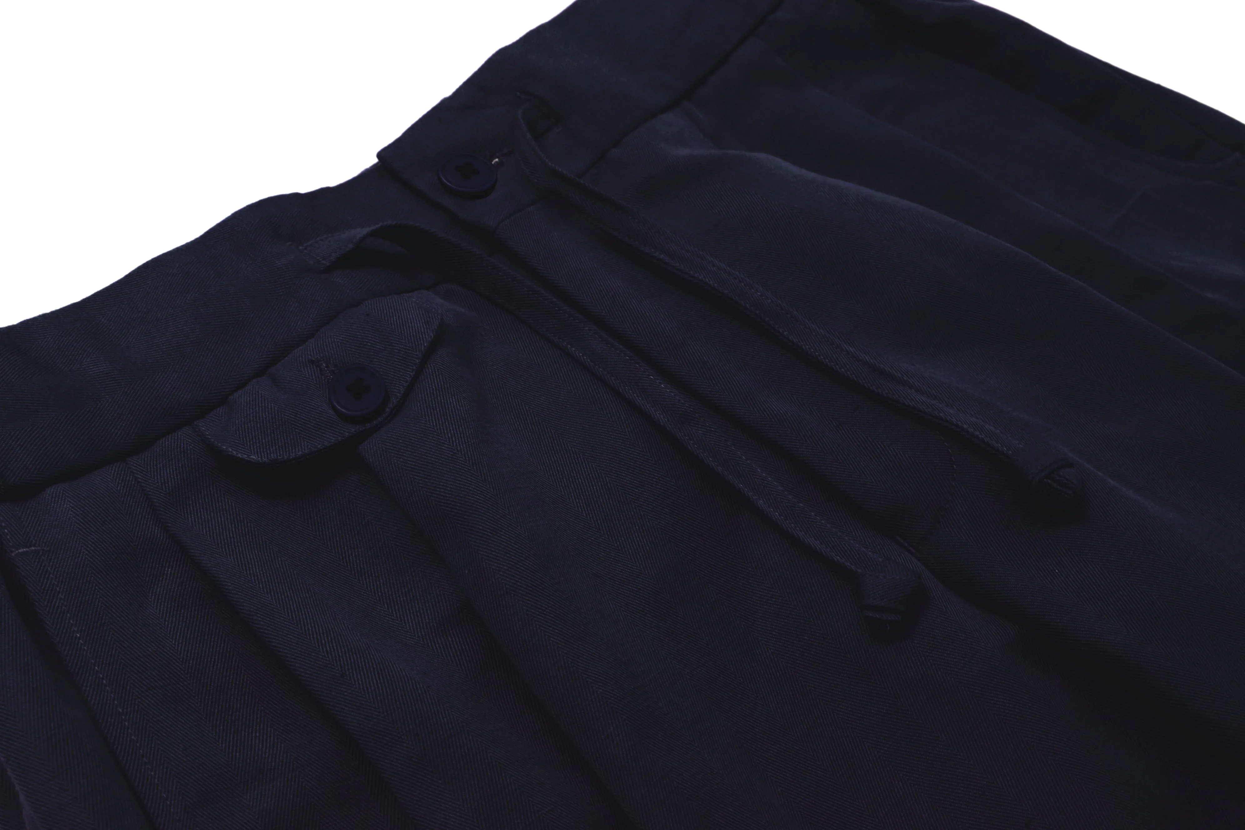 Navy Linen Bermuda Shorts