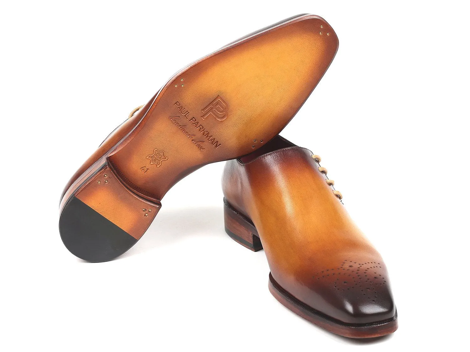 Paul Parkman Side Lace Oxfords Brown & Camel