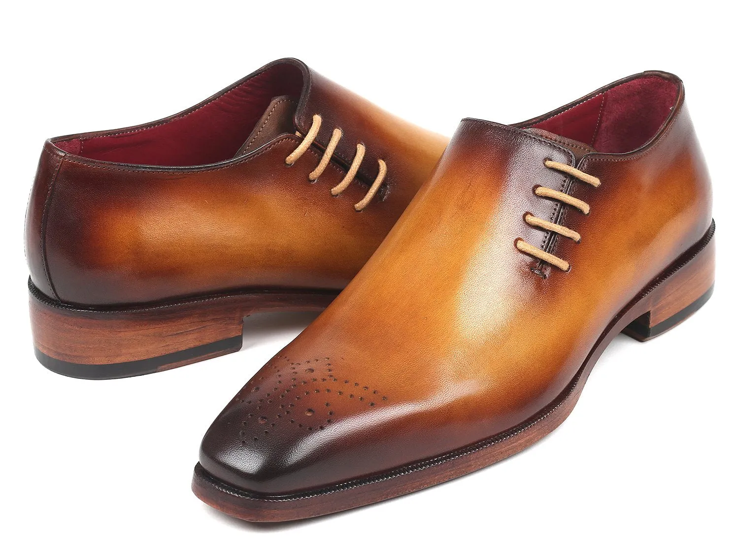 Paul Parkman Side Lace Oxfords Brown & Camel
