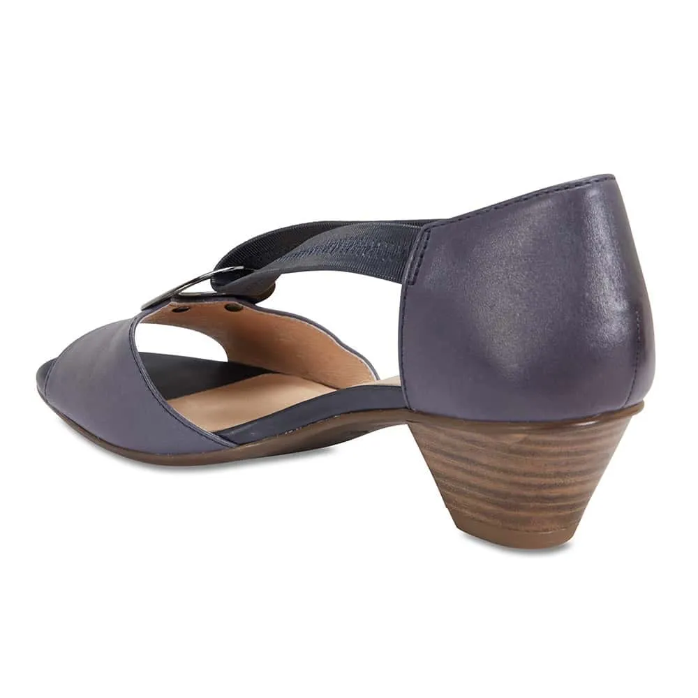 Praise Heel in Navy Leather