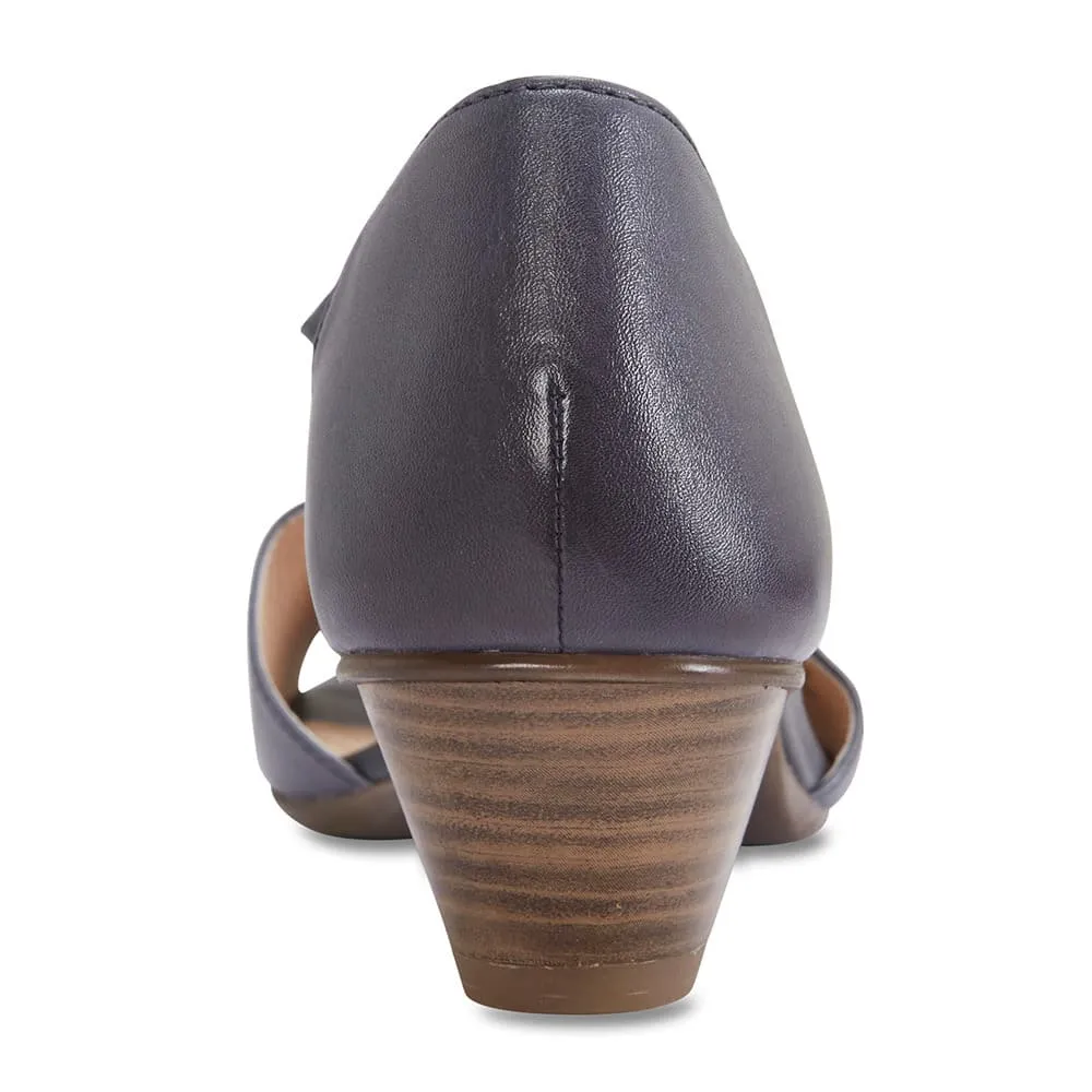 Praise Heel in Navy Leather