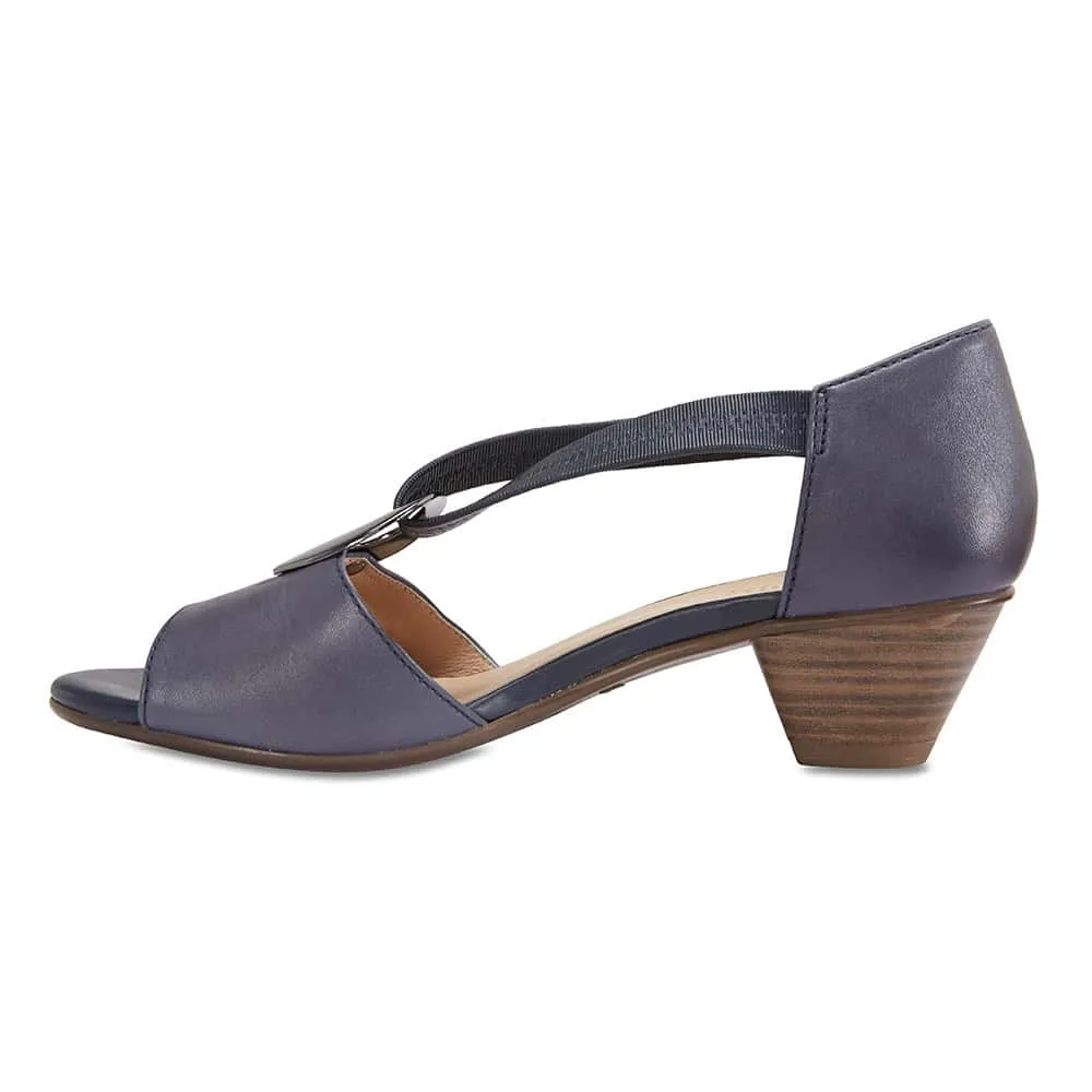 Praise Heel in Navy Leather