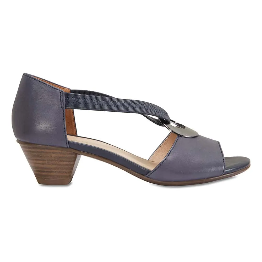Praise Heel in Navy Leather