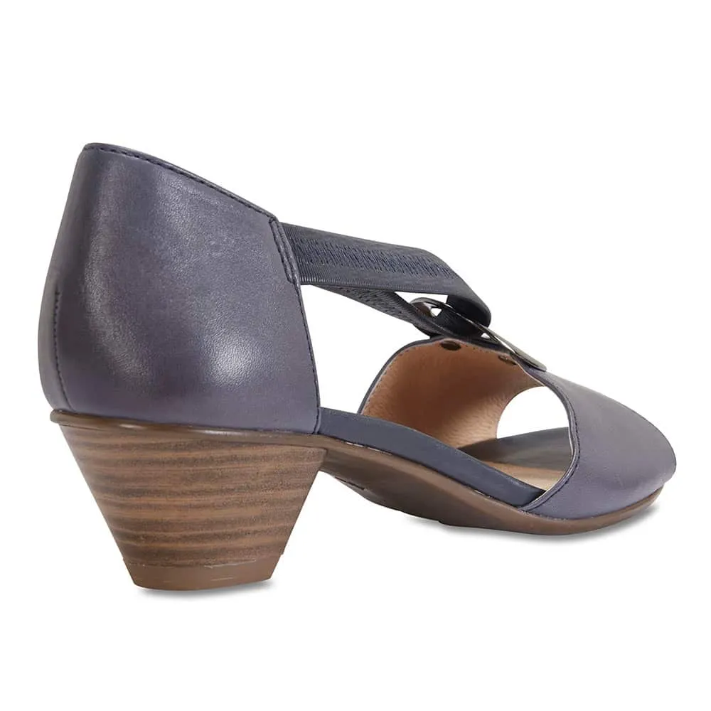 Praise Heel in Navy Leather