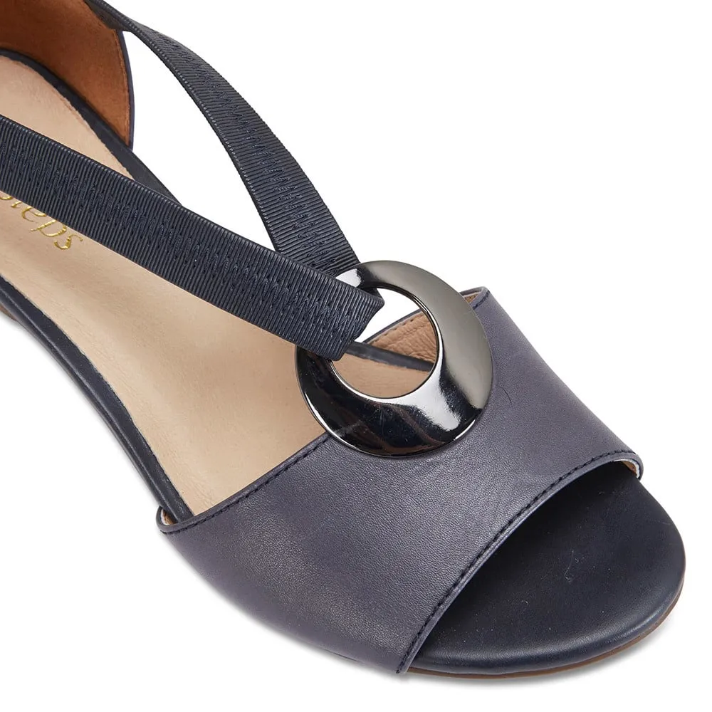Praise Heel in Navy Leather