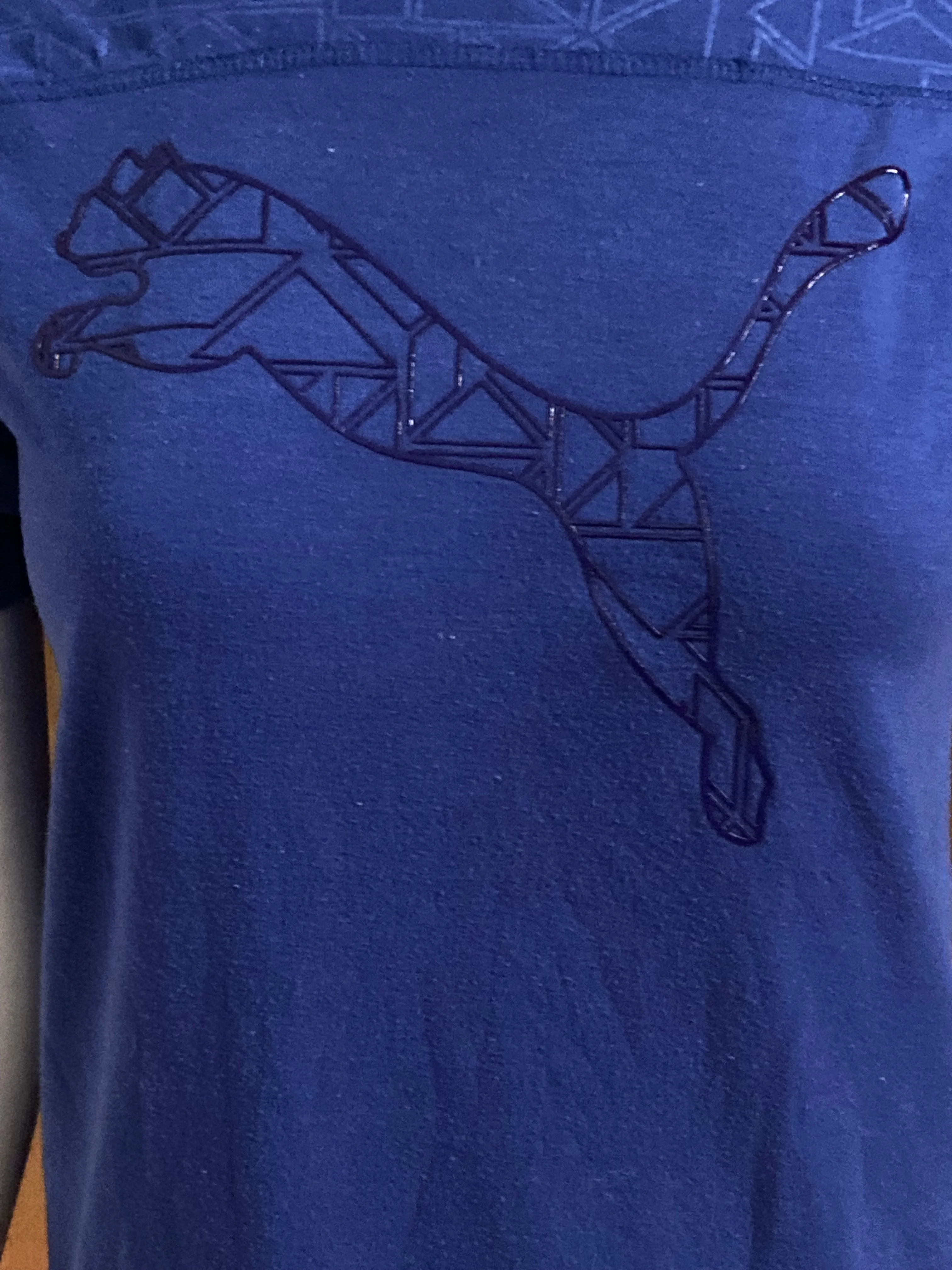 PUMA "DRY CELL" Graphic Print Kids Youth Unisex T-Shirt Tee Shirt L Large Lrg Blue Shirt
