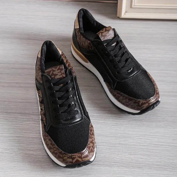 Purpdrank - Black Casual Sportswear Daily Patchwork Printing Round Comfortable Out Door Sport Shoes
