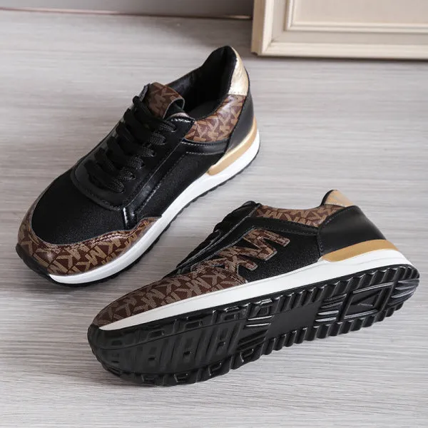 Purpdrank - Black Casual Sportswear Daily Patchwork Printing Round Comfortable Out Door Sport Shoes