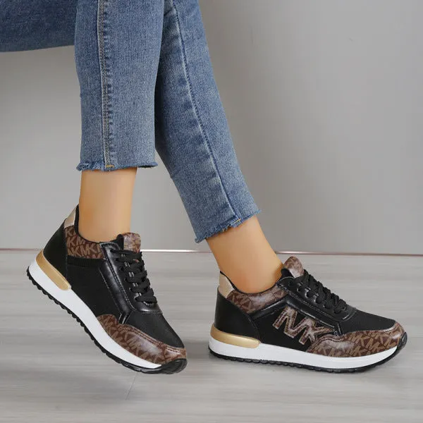 Purpdrank - Black Casual Sportswear Daily Patchwork Printing Round Comfortable Out Door Sport Shoes