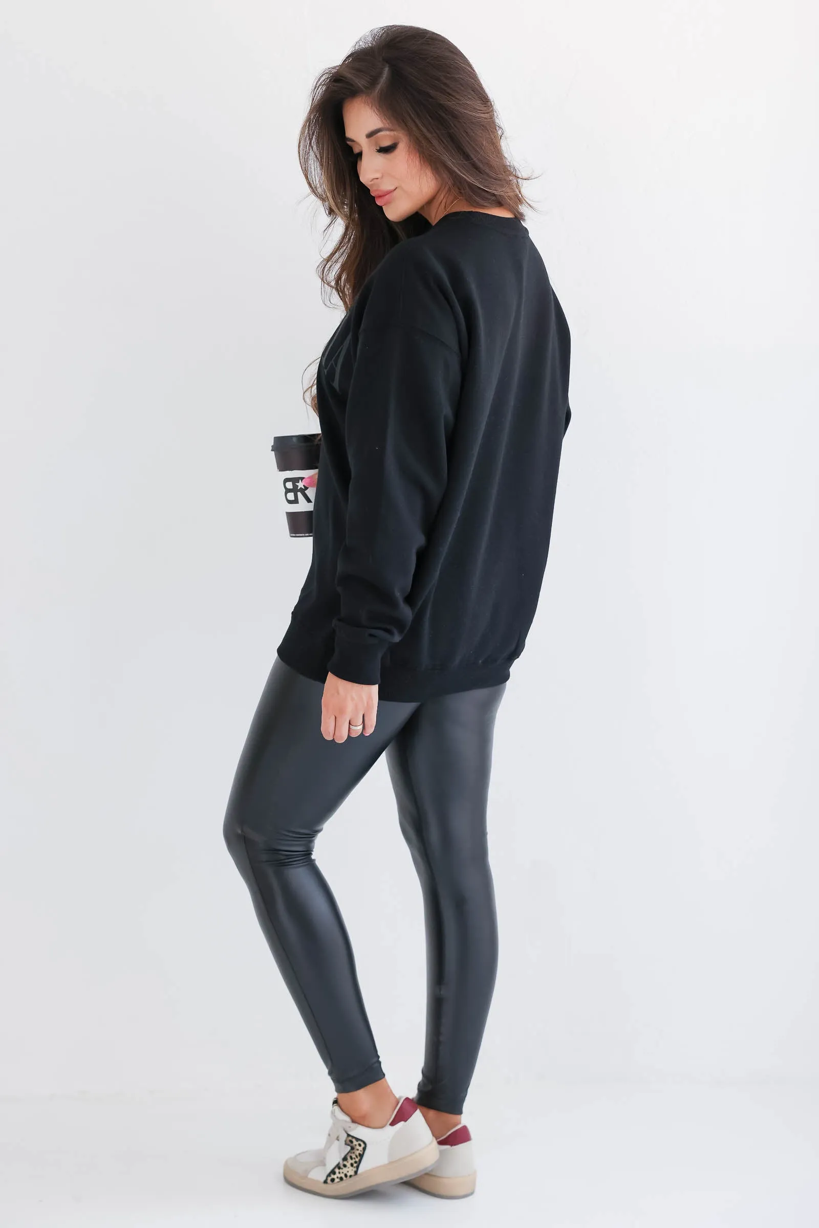 "California" Embroidered Sweatshirt - Black