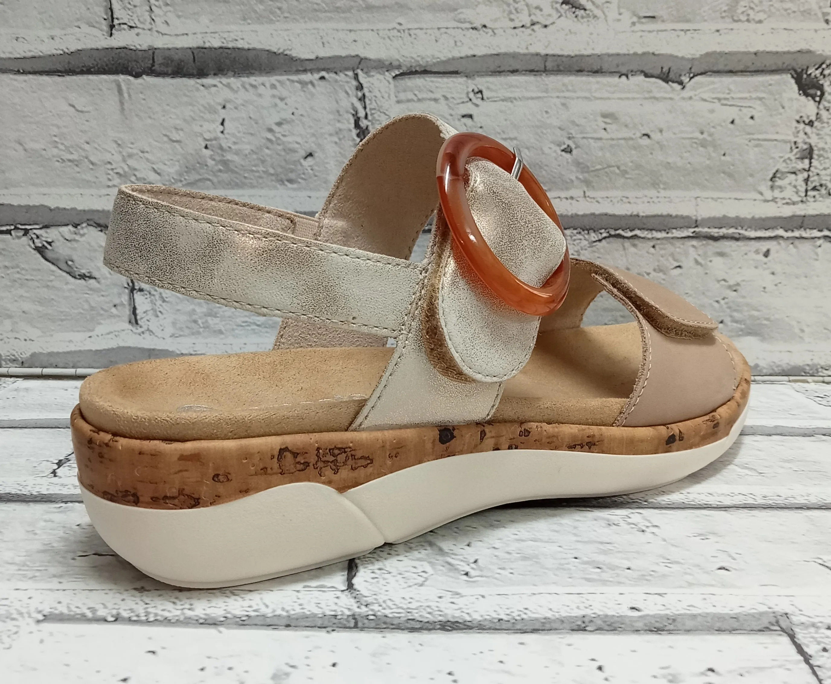 REMONTE - R6853-61 - STRAP SANDAL - Beige Multi