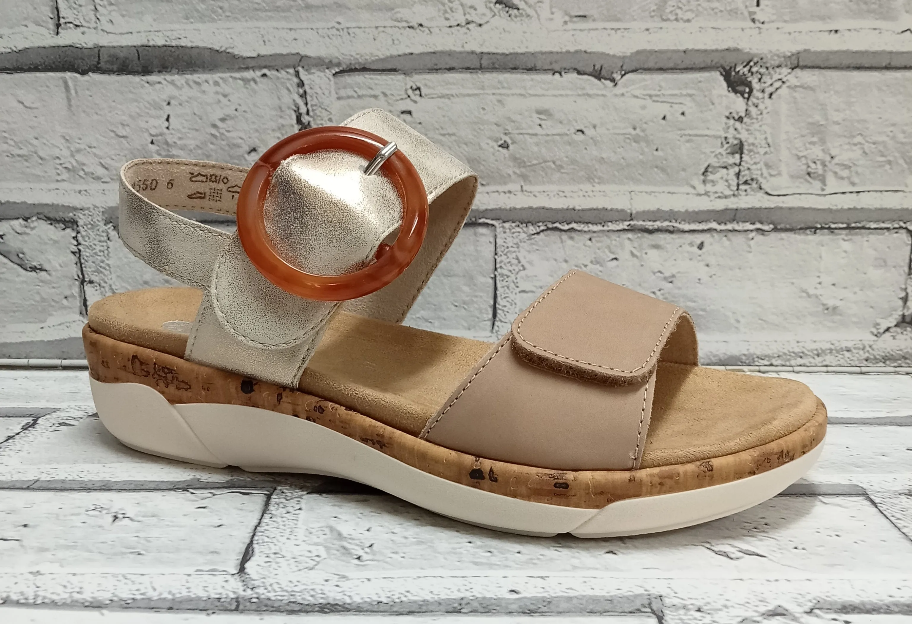 REMONTE - R6853-61 - STRAP SANDAL - Beige Multi
