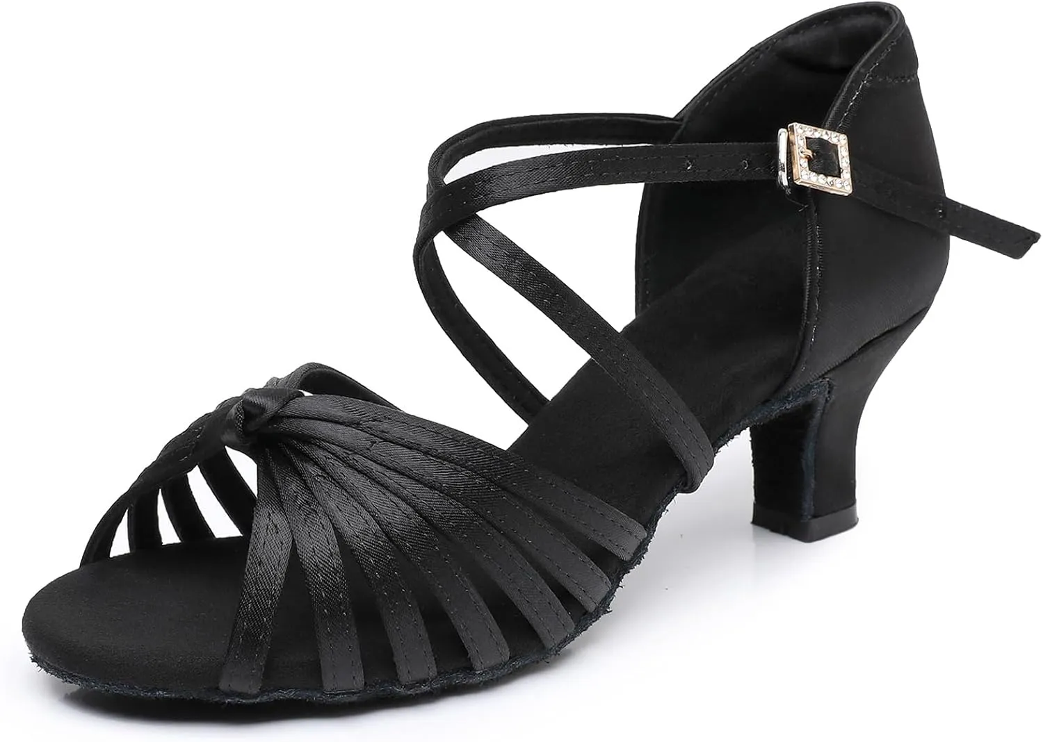 Rosefinch Women's Latin Dance Shoes Satin Professional Ballroom Salsa Practice Performance Dance Shoes
