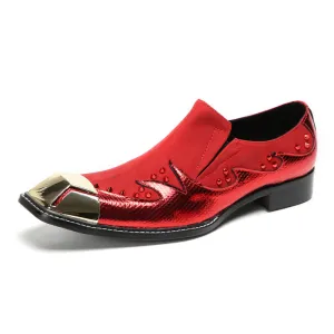 Slip-on leather shoes for men, British slip-ons, lazy casual shoes, Korean style inner heightening loafers, red green trendy shoes