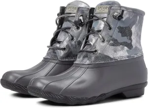 Sperry Women's Saltwater Boot, Metallic Camo Silver, 8.5 M US