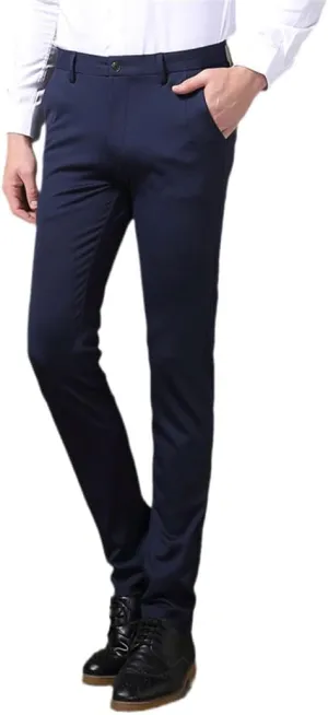 Spring Summer Men Casual Pants, Male Cotton Business Full Length Flat Trousers