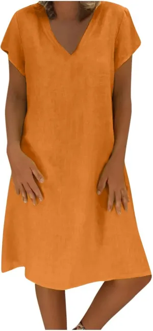 t Shirt Dresses for Women 2024 Cotton Linen Loose fit Knee Length Dresses Plus Size Short Sleeve Cover up Dresses t Shirt Dresses for Women 2024 Cotton Linen Loose fit Knee Length Dresses Plus Size Short Sleeve Cover up Dresses