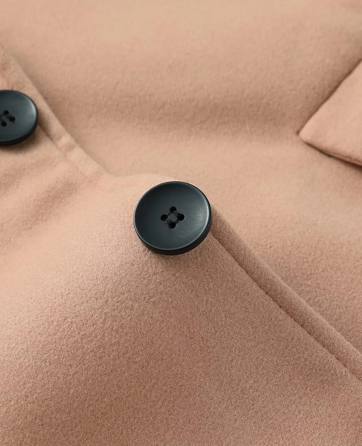 ThCreasa Mens Wool Blend Trench Coat Single Breasted Notch Lapel Walker Mid-Length Classic Pea Top Coat