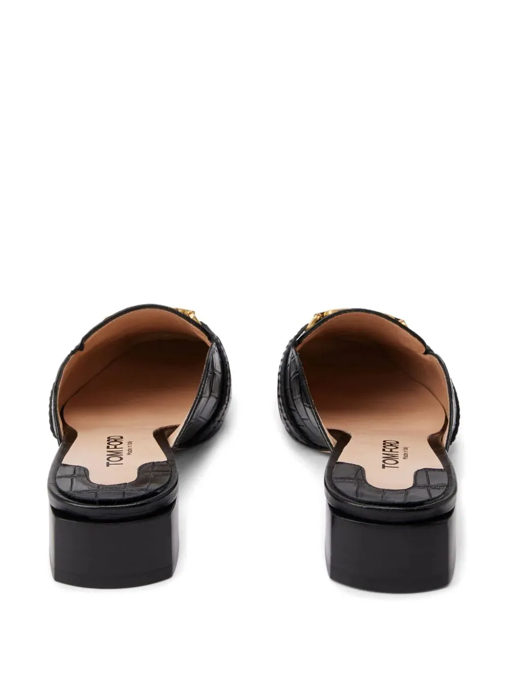 TOM FORD - Whitney crocodile-embossed leather mules