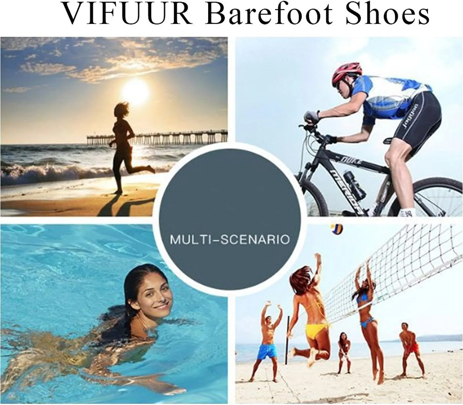 VIFUUR Water Sports Shoes Barefoot Quick-Dry Aqua Yoga Socks Slip-on for Men Women