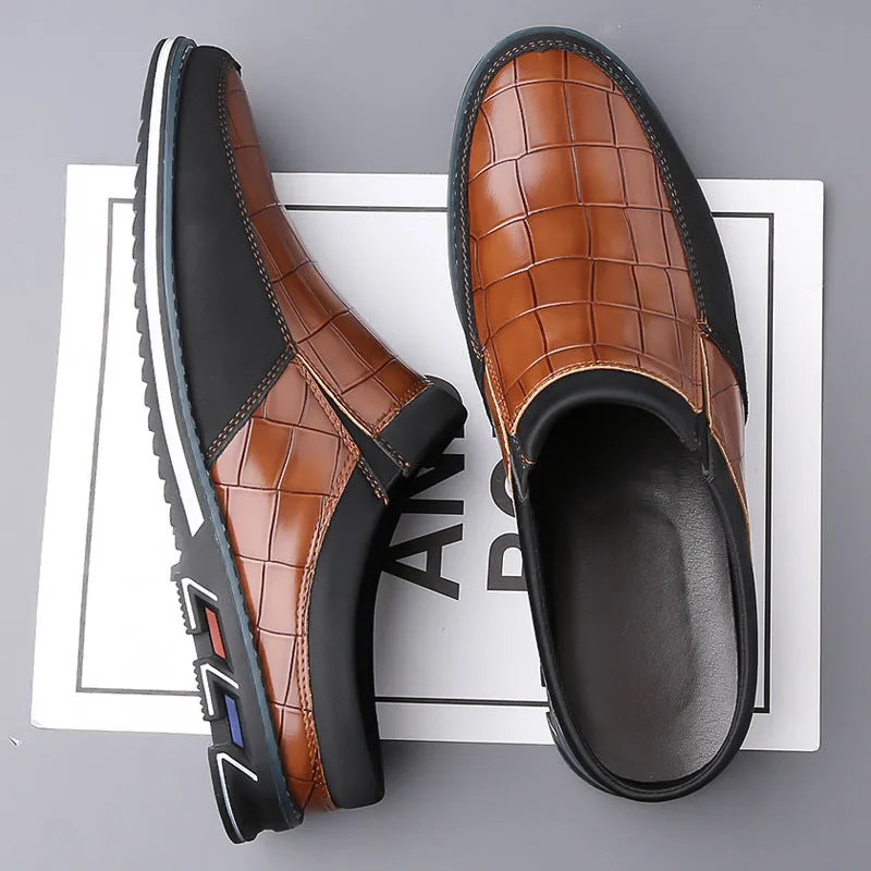 Vintage Retro Style Plus Size Men's Comfy Non Slip Mules