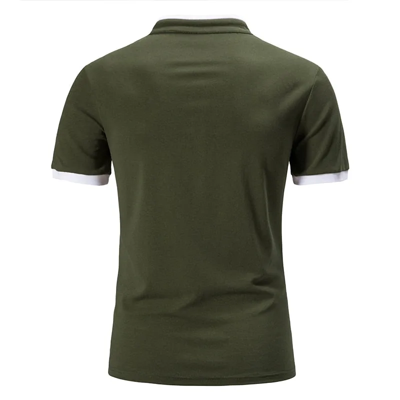 West Louis Cotton Short Sleeve Solid Color Polo Shirt
