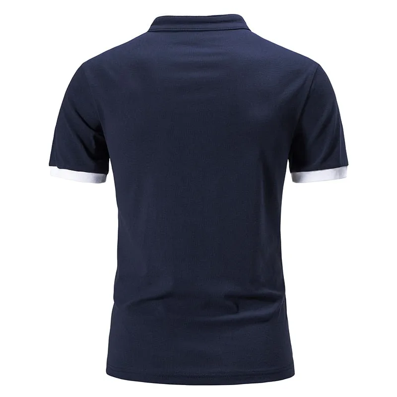 West Louis Cotton Short Sleeve Solid Color Polo Shirt