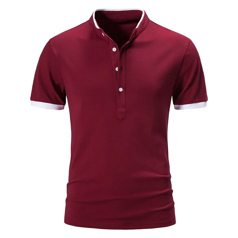 West Louis Cotton Short Sleeve Solid Color Polo Shirt