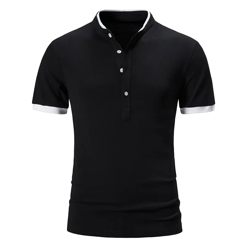 West Louis Cotton Short Sleeve Solid Color Polo Shirt