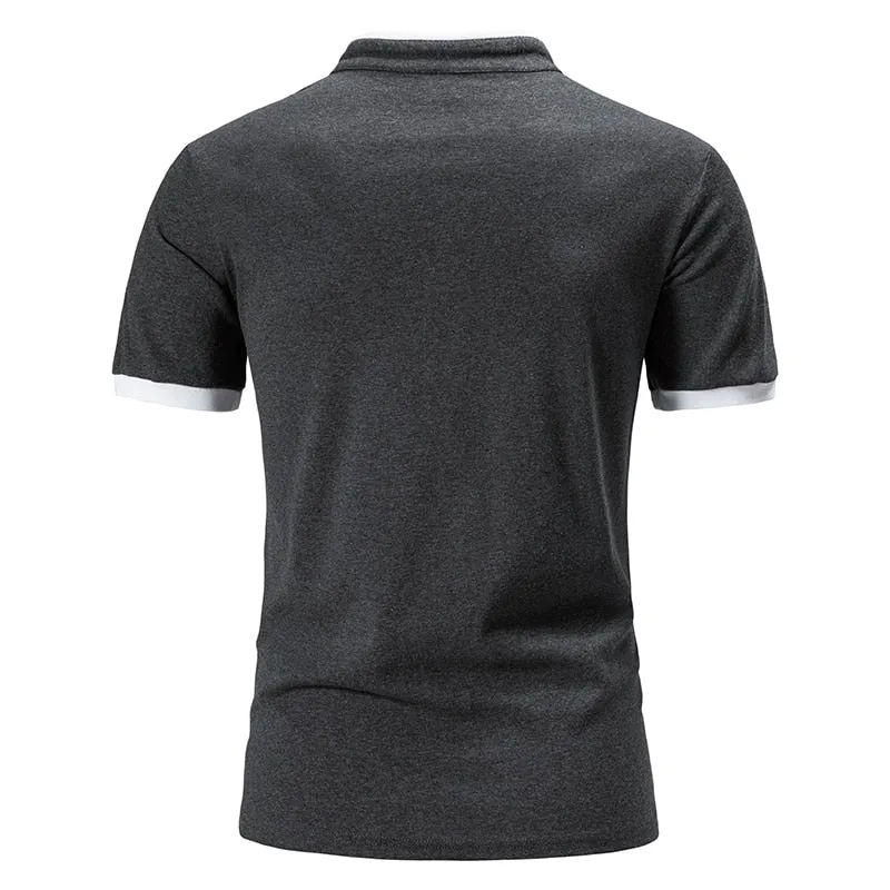 West Louis Cotton Short Sleeve Solid Color Polo Shirt