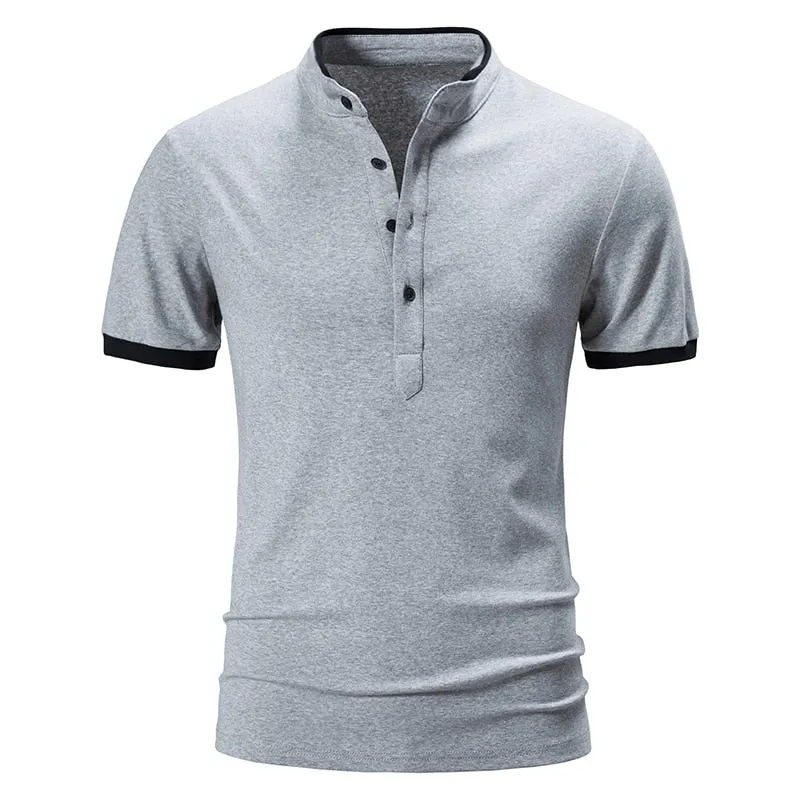 West Louis Cotton Short Sleeve Solid Color Polo Shirt