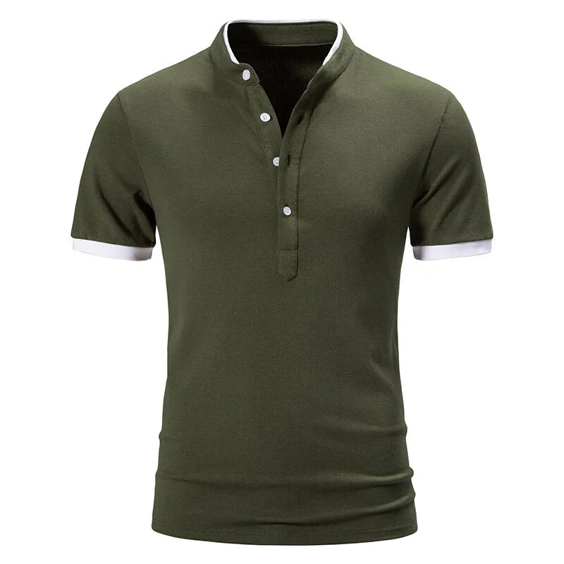 West Louis Cotton Short Sleeve Solid Color Polo Shirt