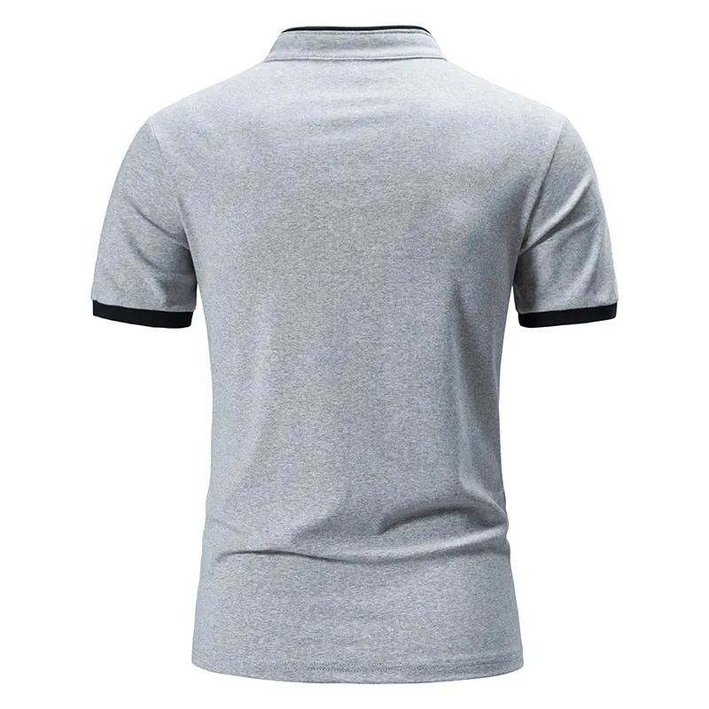 West Louis Cotton Short Sleeve Solid Color Polo Shirt