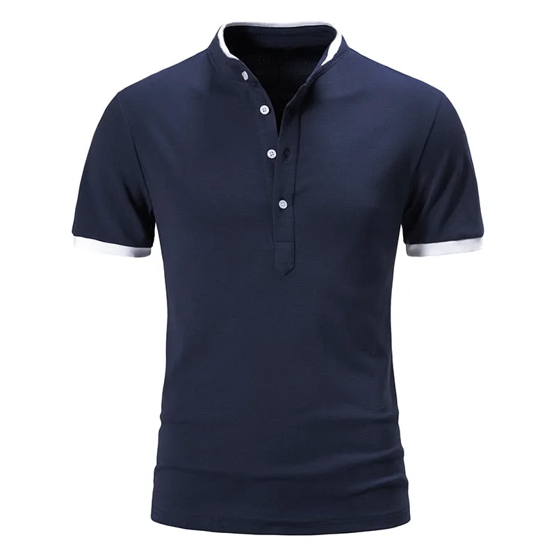 West Louis Cotton Short Sleeve Solid Color Polo Shirt