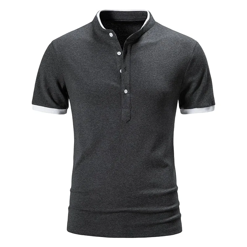 West Louis Cotton Short Sleeve Solid Color Polo Shirt