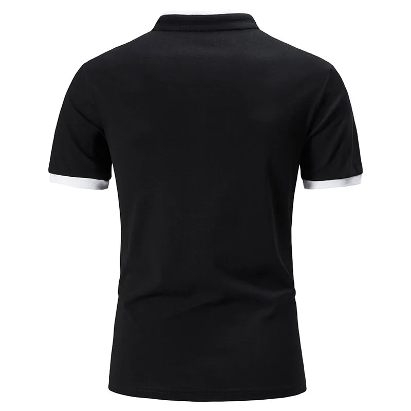 West Louis Cotton Short Sleeve Solid Color Polo Shirt